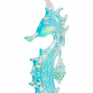 СНОУ БУМ Подвеска декоративная в виде морского конька, переливающийся цвет,акрил,6x1,5x14 см,2 цвета