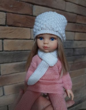 Комплект для куклы шапочка+шарфик