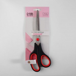 Ножницы универсальные, скошенное лезвие, 9.5", 23.5 см, чёрные, красные
