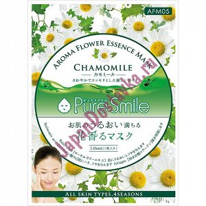 048145 "Pure Smile" "Aroma Flower" Успокаивающая маска для лица с маслом ромашки, коэнзимом Q10, коллагеном, гиалуроновой кислотой, пантенолом и экстрактом алоэ-вера, 23 мл., 1/600