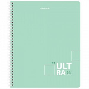 Тетрадь А5 120 л. BRAUBERG пастельная, гребень, клетка, обложка картон, "Pastel Tone" (микс в спайке), 404445