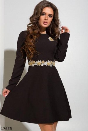 Женское платье 17655 черный золото