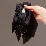 Резинка для волос, декорирована стразами, черный