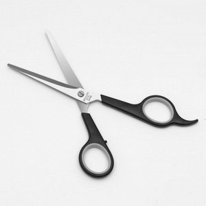 Ножницы парикмахерские с упором, в чехле, лезвие — 7 см, цвет чёрный/серебристый