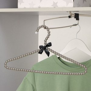 Плечики - вешалки для одежды LaDо́m «Серебряный Жемчуг», 40x21 см, цвет серый
