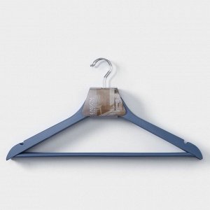 Плечики - вешалки для одежды деревянные LaDо́m Brillant, 44,5x23x1,2 см, 3 шт, цвет синий