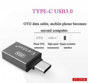 Переходник высокоскоростной адаптер Earldom c USB (3.0) на Type-C