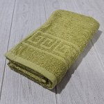 Махровое полотенце с греческим бордюром 40x70 см Оливковый