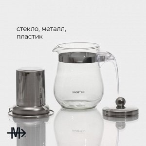 Заварочный чайник Magistro «Шейди», 350 мл, металлическое сито, стекло