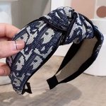 Ободок для волос принтом, темно-синий