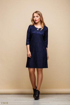 Женское платье большого размера Алюр темно синий