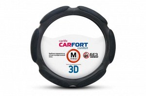 Оплетка 3D, 6 подушек, черная, Carfort, М