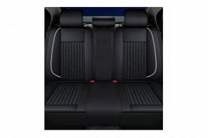 Чехлы для авто экокожа и рельефный текстиль, комплект для переднего и заднего ряда, черный, Carfort Inspired