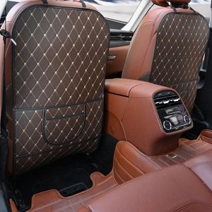 Защитная накидка на спинку сиденья, с двумя карманами, коричневая, Carfort Cube 7, 80х43 см