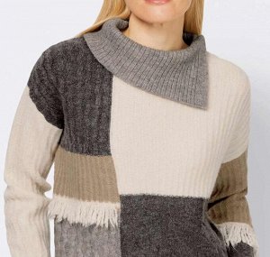Пуловер, бежево-антрацитовый