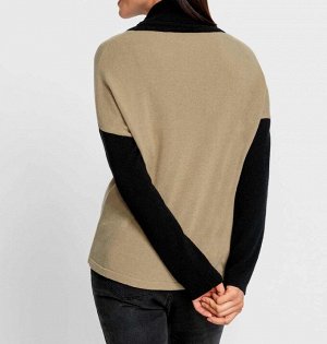 Пуловер, бежево-черный