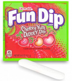 Fun Dip Lik-A-Aid Sour Mix 40g - Конфеты с кислым порошком. Палочка + порошок