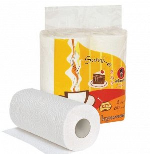 Полотенца кухонные бумажные "Maneki", серия Sumi-e, 2 слоя, 60 л., белые, 2 рулона