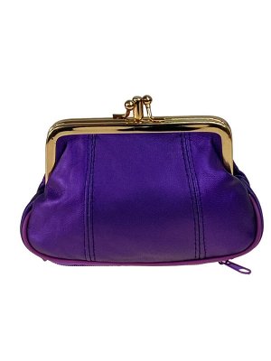 Женский кошелёк с фермуаром из искусственной кожи, цвет фиолетовый