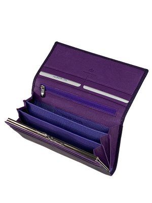 Женское портмоне из натуральной кожи, цвет фиолетовый