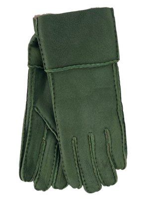 Зимние женские перчатки из натуральной овчины, цвет светло зеленые