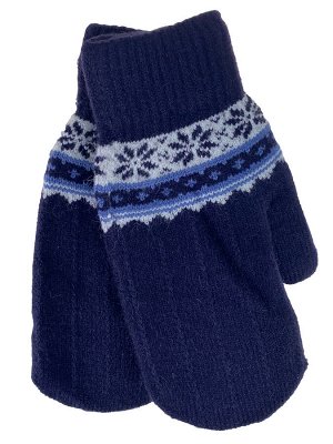 Зимние женские варежки из шерсти с подкладом из искусственного меха, цвет синий