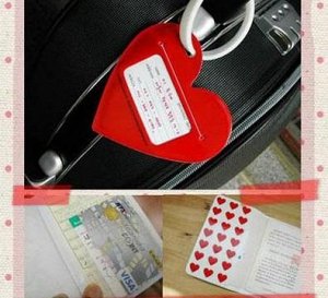 Обложка на паспорт+ Бирка на чемодан "Сердце" Sveet Journey 904240