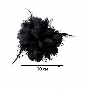 Брошка-заколка "Цветок" из ткани, 1075, арт.001.069