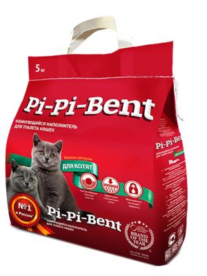 Наполнитель для туалета кошек PI-PI BENT 5кг Комкующийся Для котят