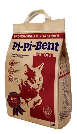 Наполнитель комкующийся для туалета кошек "Pi-Pi Bent Классик" крафт-пакет 10 кг