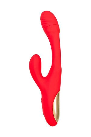 Виброкролик с двигяющимся язычком Patti, силикон, красный, 24 см