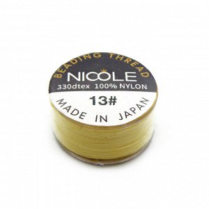 Нить для бисера NICOLE #13 желтая, 50 м. Цена за 1 шт.