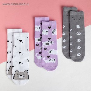 Набор детских носков KAFTAN «Котик» 3 пары, размер 18-20