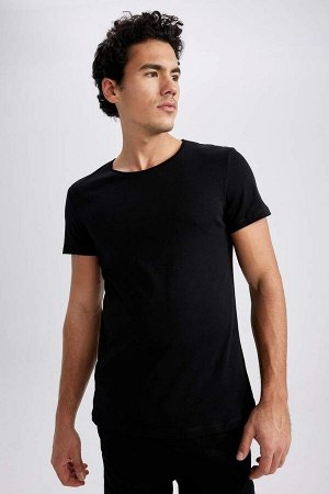 DEFACTO Базовая футболка из 100 % хлопка с короткими рукавами и круглым вырезом приталенного кроя