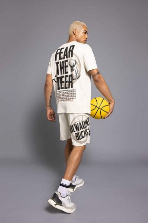 DeFactoFit Укороченные шорты стандартного кроя NBA Milwaukee Bucks