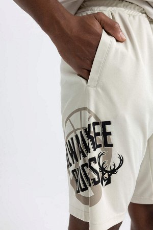 DeFactoFit Укороченные шорты стандартного кроя NBA Milwaukee Bucks