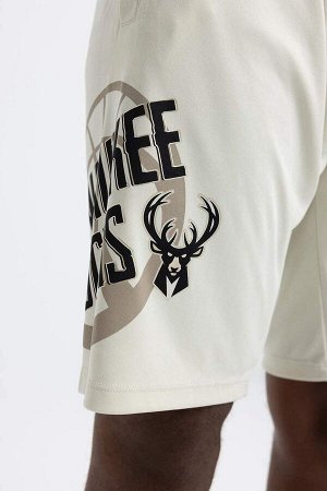 DeFactoFit Укороченные шорты стандартного кроя NBA Milwaukee Bucks