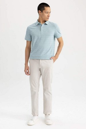 Хлопковая футболка с короткими рукавами и воротником-поло Modern Fit