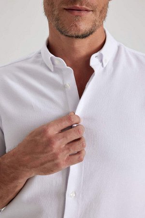Текстурированная рубашка с длинным рукавом Modern Fit