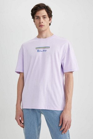 Удобная футболка с круглым вырезом и принтом «Рик и Морти», 100% хлопок, с короткими рукавами