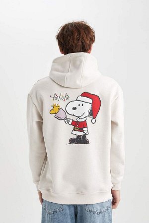 Толстовка свободного кроя с капюшоном Snoopy с рождественской тематикой