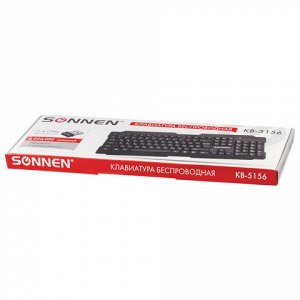 Клавиатура беспроводная SONNEN KB-5156,USB, 104 клавиши, 2,4