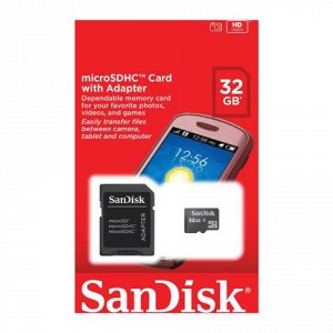 Карта памяти microSDHC 32GB SANDISK скорость передачи данных