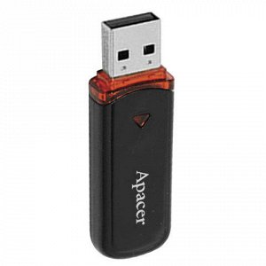 Флэш-диск 8GB APACER AH333 USB 2.0, черный, AP8GAH333B-1