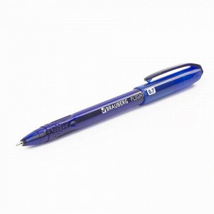 Ручка шариковая масляная BRAUBERG "Flight", СИНЯЯ, корпус синий, узел 0,7 мм, линия письма 0,35 мм