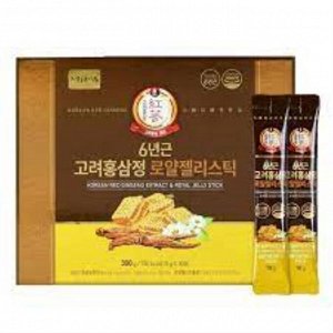 Jungwonsam Стик желе с экстрактом красного женьшеня и маточного молочка Jelly Stick Korean Red Ginseng Extract&Royal, 10 гр * 30 шт