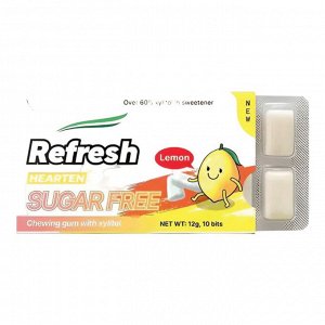 Refresh Hearten Жевательная резинка со вкусом лимона Sugar Free Lemon, 12 г