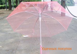 Зонт прозрачный. Цвет: красный