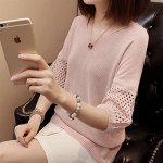 Тонкий свитер розовый