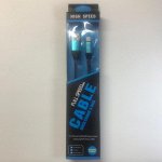Кабель USB Lightning для Apple джинсовая ткань с прострочкой синий в упаковке